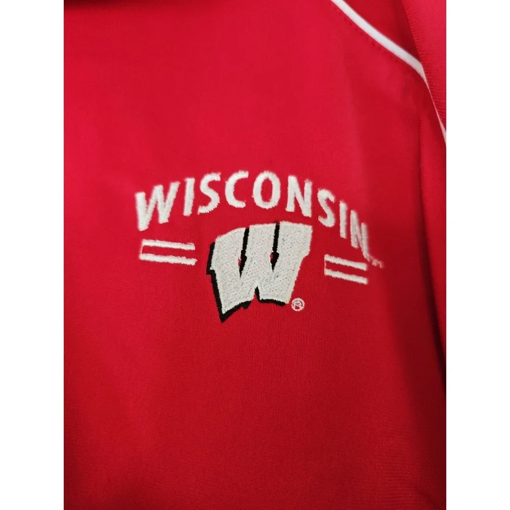 AS Sports Wisconsin Badgers Track Jacket Mens 2XL Red Full Zip‎ Embroidered Logo